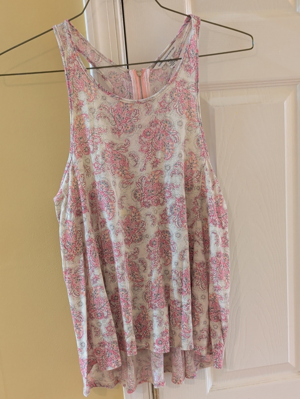 American Eagle Outfitters Pink Paisley Tank Top
